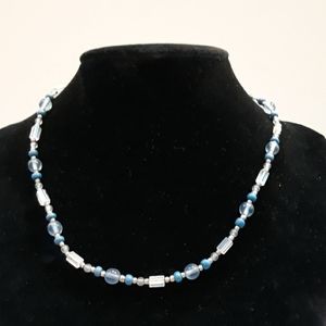 Blue beaded necklace